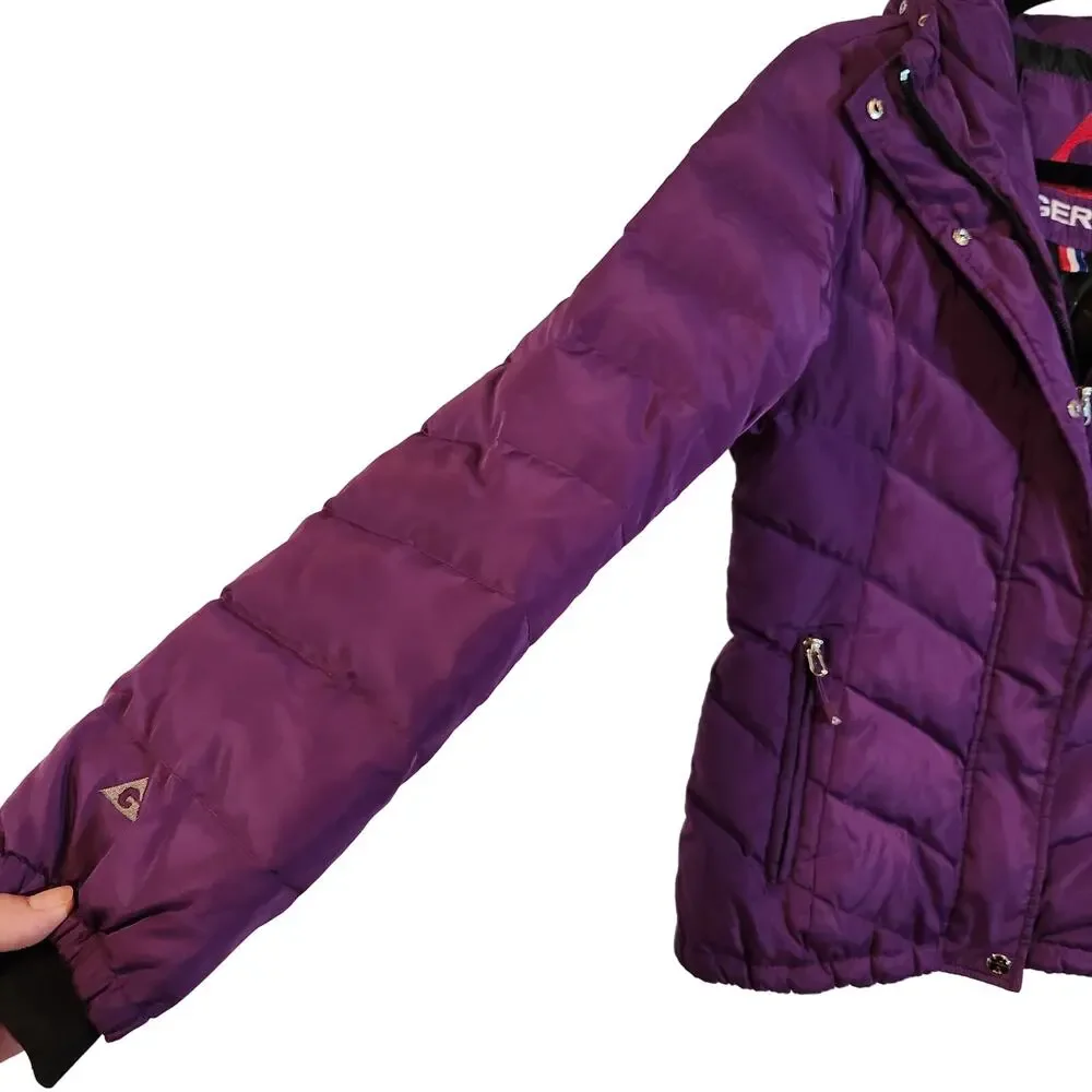 Gerry's‎ Waist Puffer Coat Purple Hooded Jacket Outdoors Outerwear Size Small